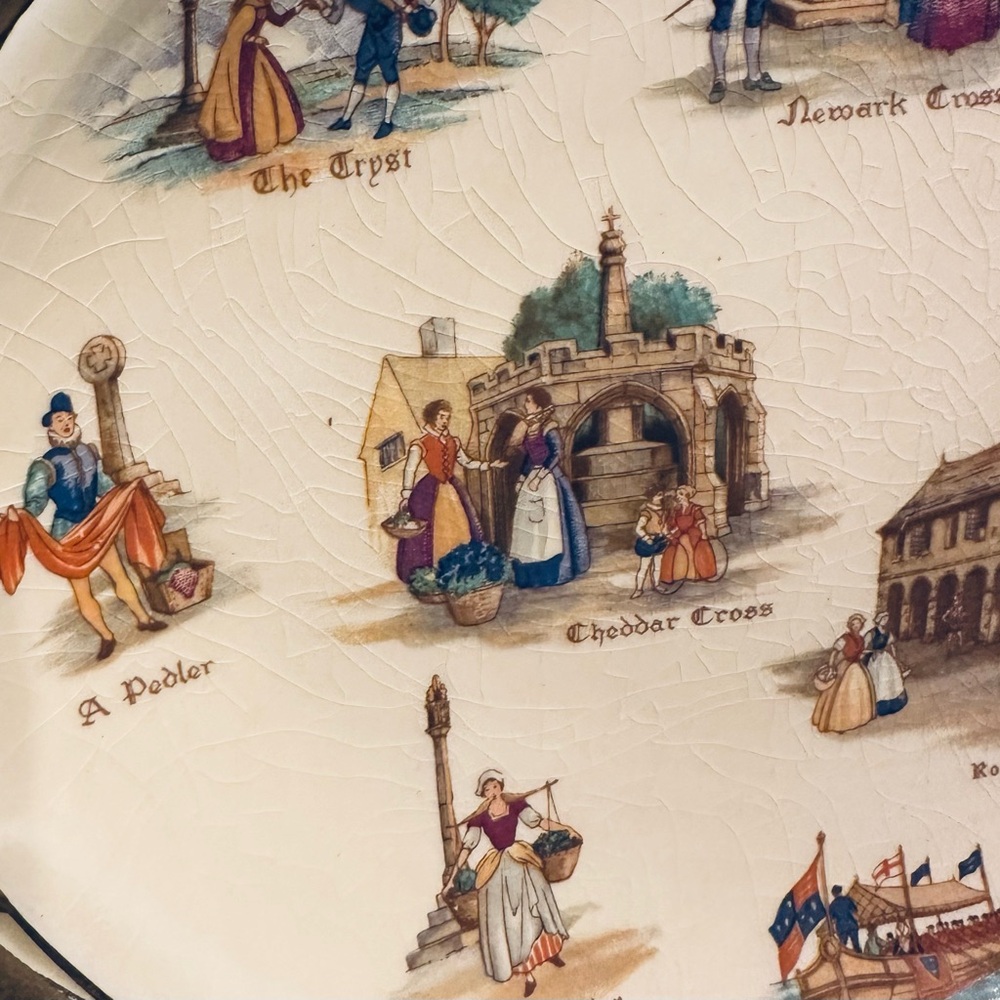 Vintage Royal Winton Grimwades "Old English Markets" plate/ tray - Picture 5 of 6